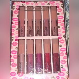 Manna Kadar Lip Heaven 10 Piece Lip Stain Set. NIB